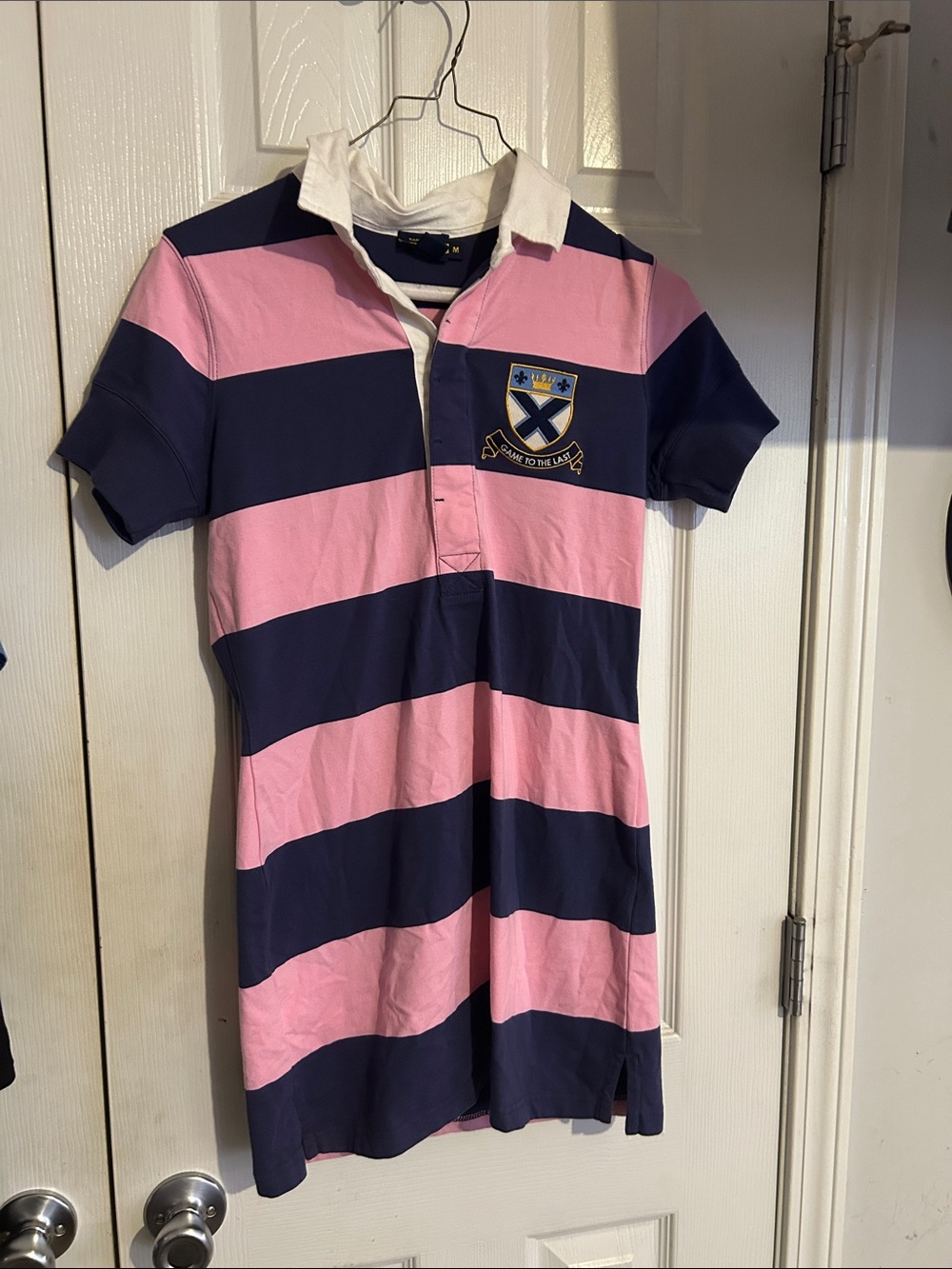 Rugby Ralph Lauren Pink & Navy Striped Polo Dress
